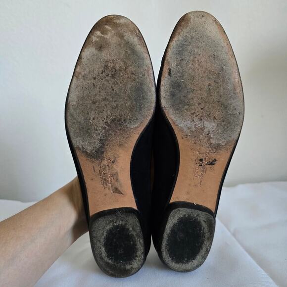 Salvatore Ferragamo Black Velvet Gancini Logo Ballet Flats Loafers Shoes 6.5 B - Picture 8 of 9